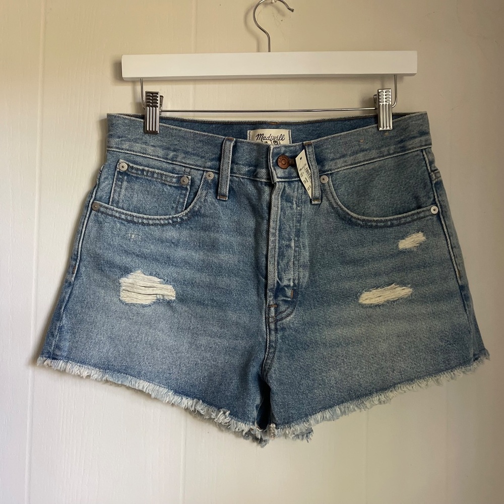Madewell NWT Relaxed Denim Shorts 27 Foxglen Distressed Festival Cowgirl Boho